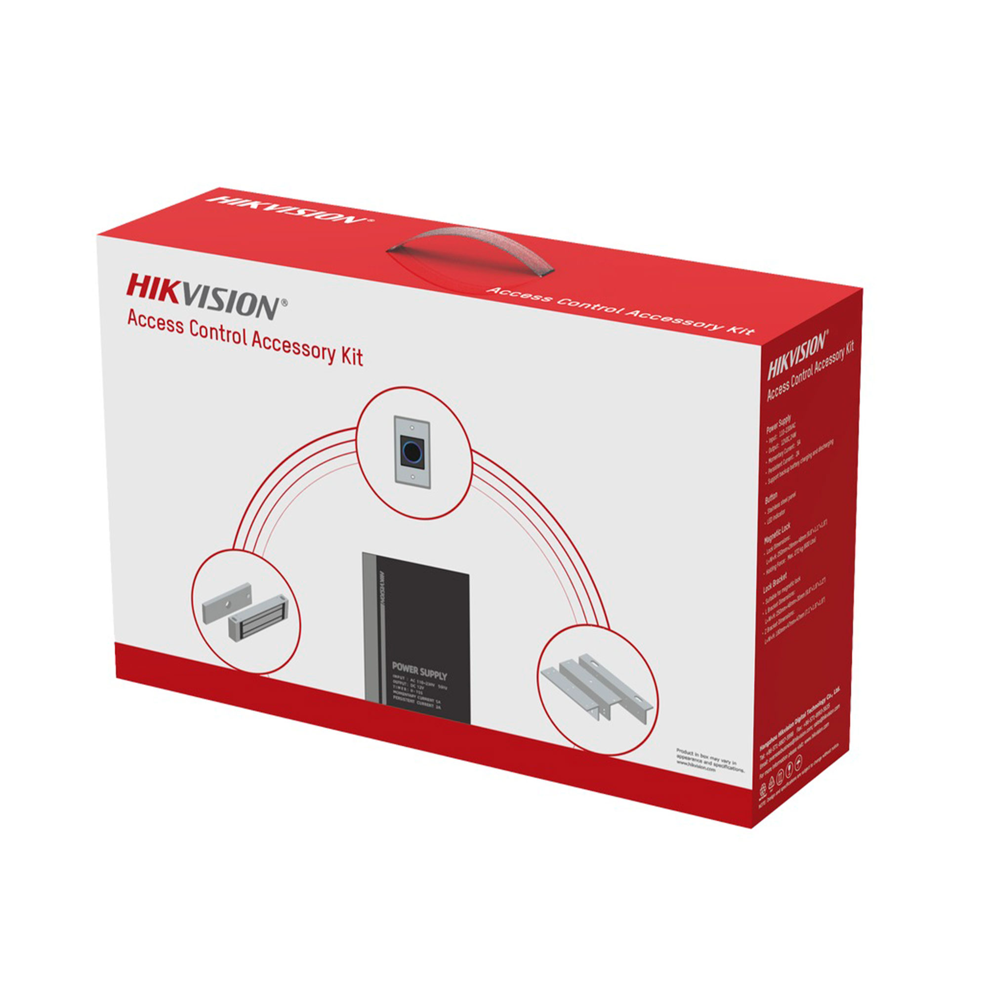 Hikvision DS-KAS-7M01 – Kit de accesorios completo para control de acceso (fuente, cerradura magnética, botón de salida)