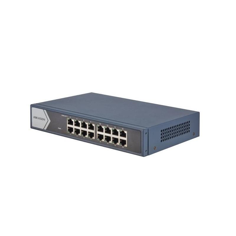 Hikvision DS-3E0524-E – Switch de red 24 puertos Fast Ethernet no gestionable, 2 puertos uplink Gigabit