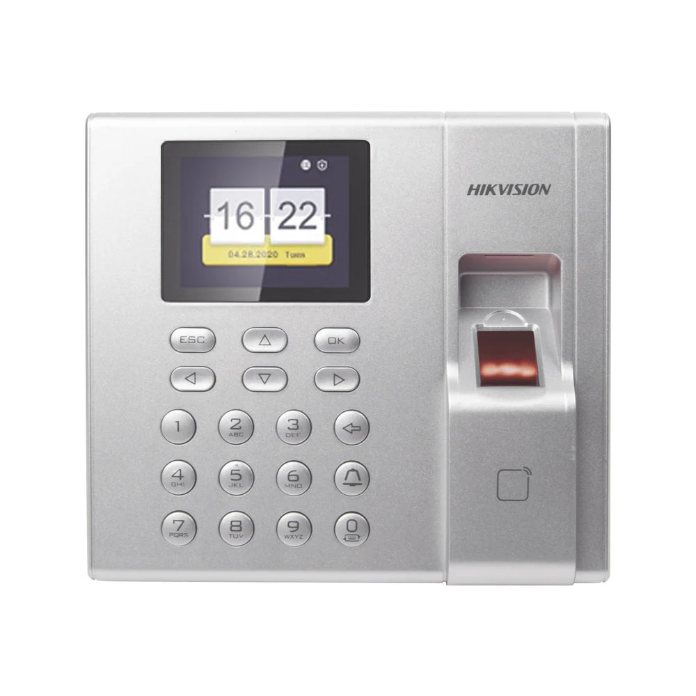Hikvision DS-K1T8003EF – Terminal de control de acceso y asistencia con huella, tarjeta y PIN