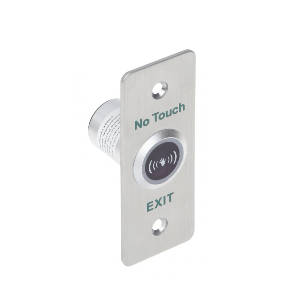 Hikvision DS-K7P04 – Botón de salida sin contacto (touchless) con panel en acero inoxidable para control de acceso
