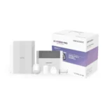 Hikvision DS-PHA64-KIT-WB – Kit de alarma híbrida AX Hybrid PRO de 64 zonas con panel, teclado, sensores y control remoto