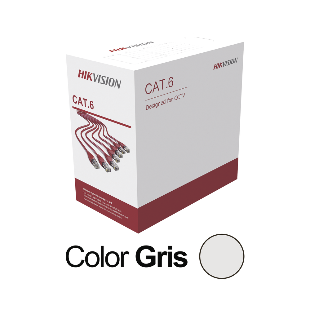 Hikvision DS-1LN6U-G – Cable de red Cat6 UTP, alta velocidad para CCTV e infraestructura IP