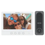 Hikvision DS-KIS212 – Kit de videoportero IP 2 hilos, monitor de 7″ y unidad de puerta con cámara