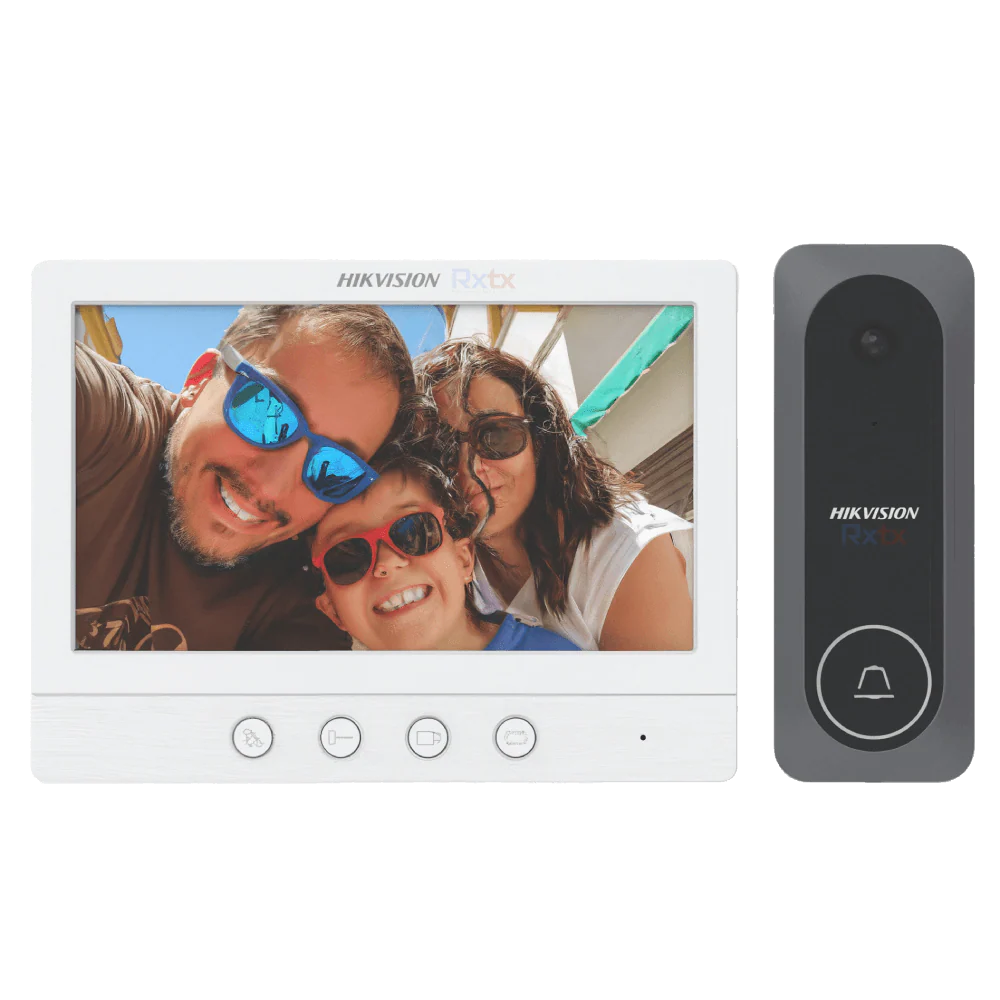 Hikvision DS-KIS212 – Kit de videoportero IP 2 hilos, monitor de 7″ y unidad de puerta con cámara