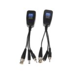 Video Balun HD RJ45 con poder de 1 Channel Passive Pares, Audio.
