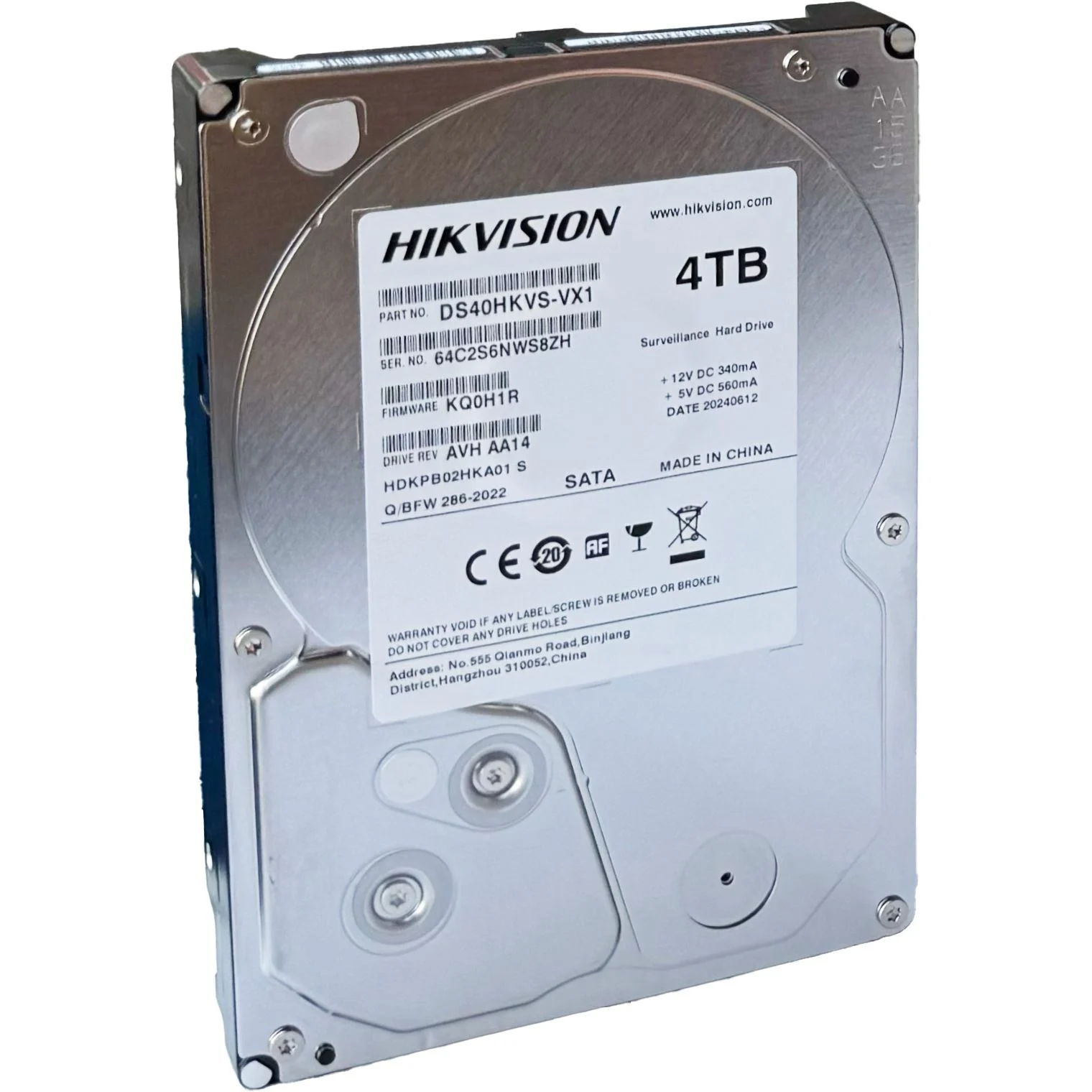 Hikvision DS40HKVS-VX1 - Disco duro 4TB SATA para videovigilancia CCTV