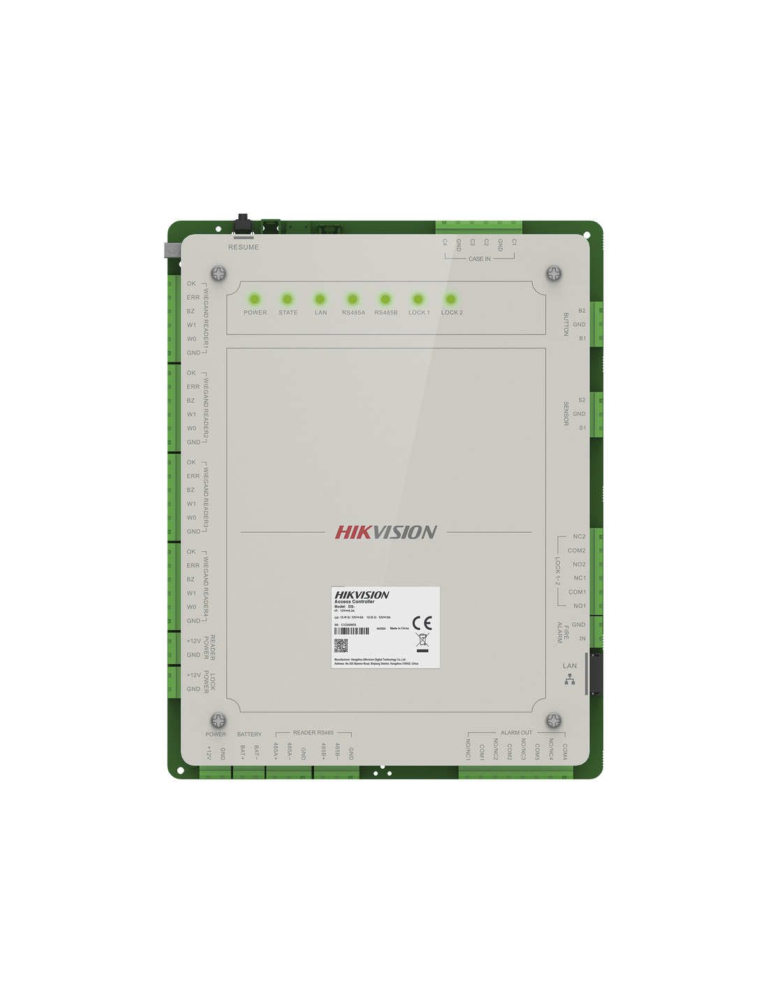 Hikvision DS-K2624X(0-STD) controlador de acceso 4 puertas TCP/IP