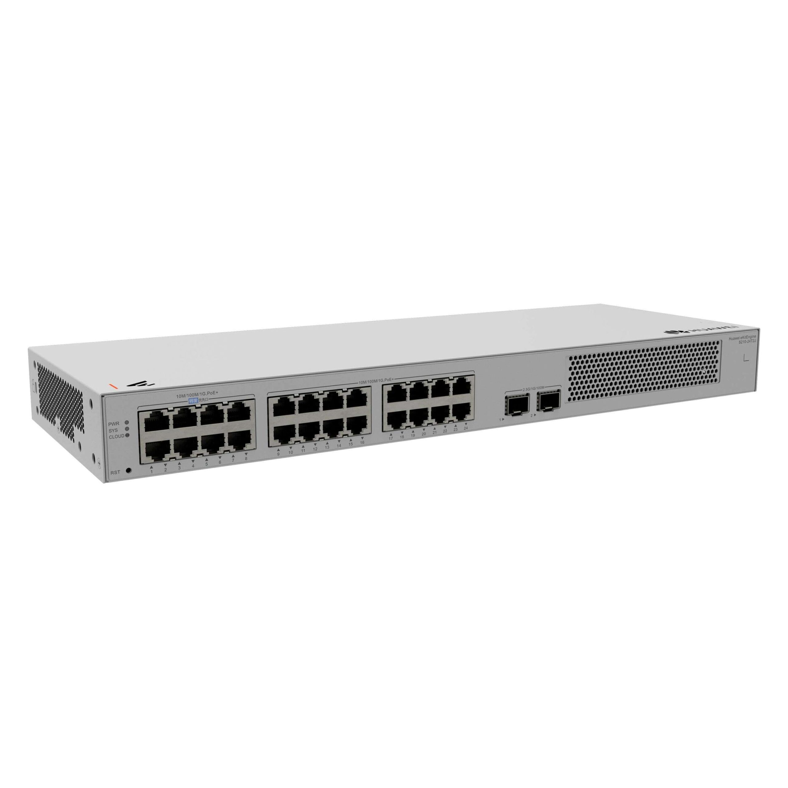 Huawei eKitEngine S210-24P2J – Switch administrable L2 Gigabit PoE+ de 24 puertos con uplinks 2.5GE